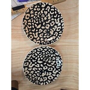 NEW Set of 2 Housewares Salad Plates 8” CHEATA Print Ceramic Plates